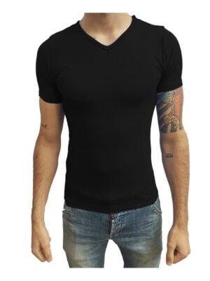 Camiseta Gola V Vies Manga Curta