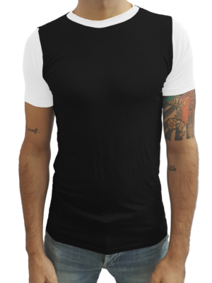 Camiseta Básica Masculina Manga Duas Cores