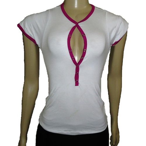 Camiseta Básica Feminina Manga Curta Com Botão