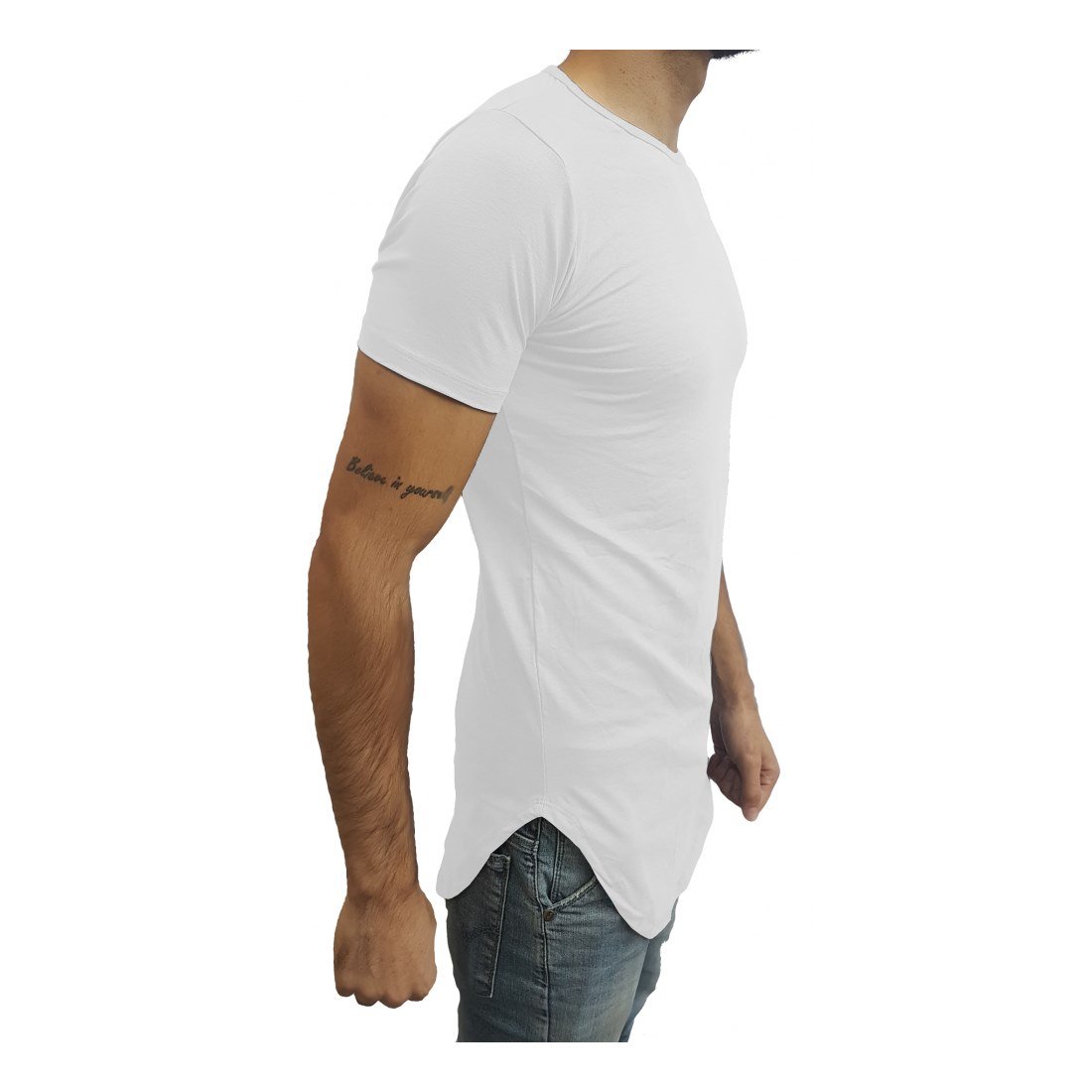 Camiseta Básica Long Masculina Oversized Swag Longline - Imagem 4