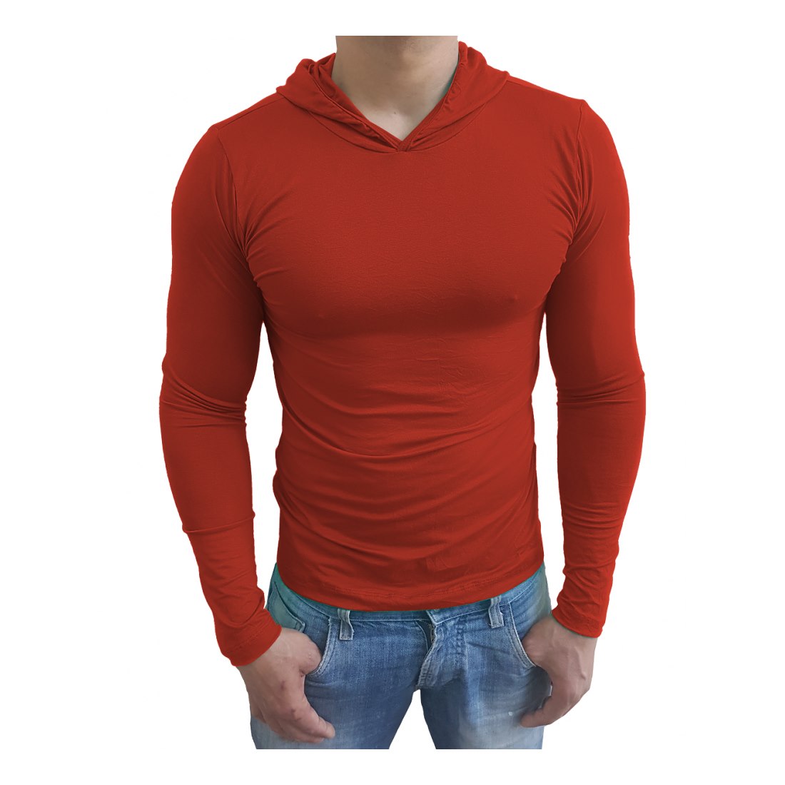 Camiseta Gola Redonda Com Capuz Manga Longa - Imagem 11