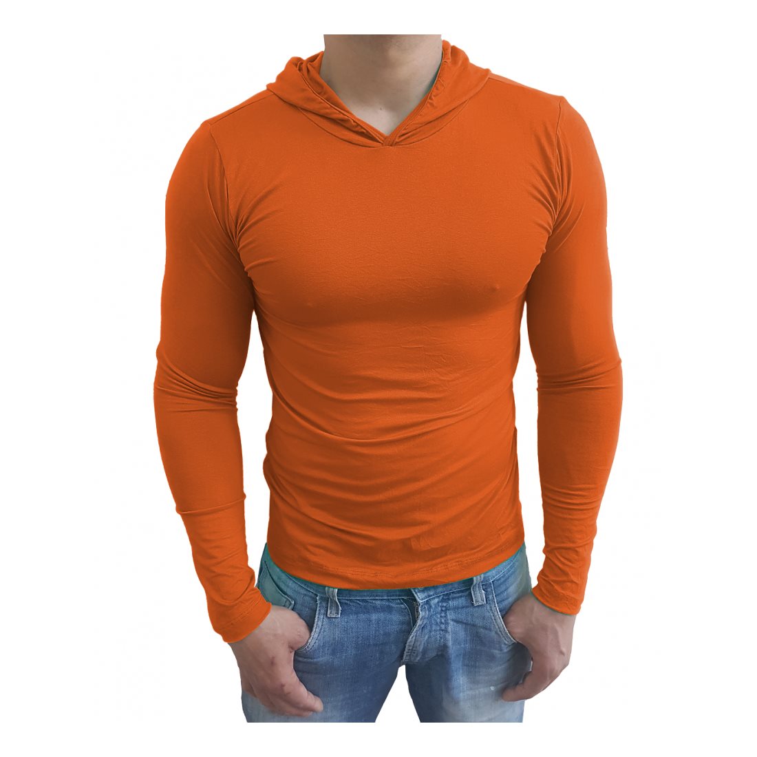 Camiseta Gola Redonda Com Capuz Manga Longa - Imagem 12