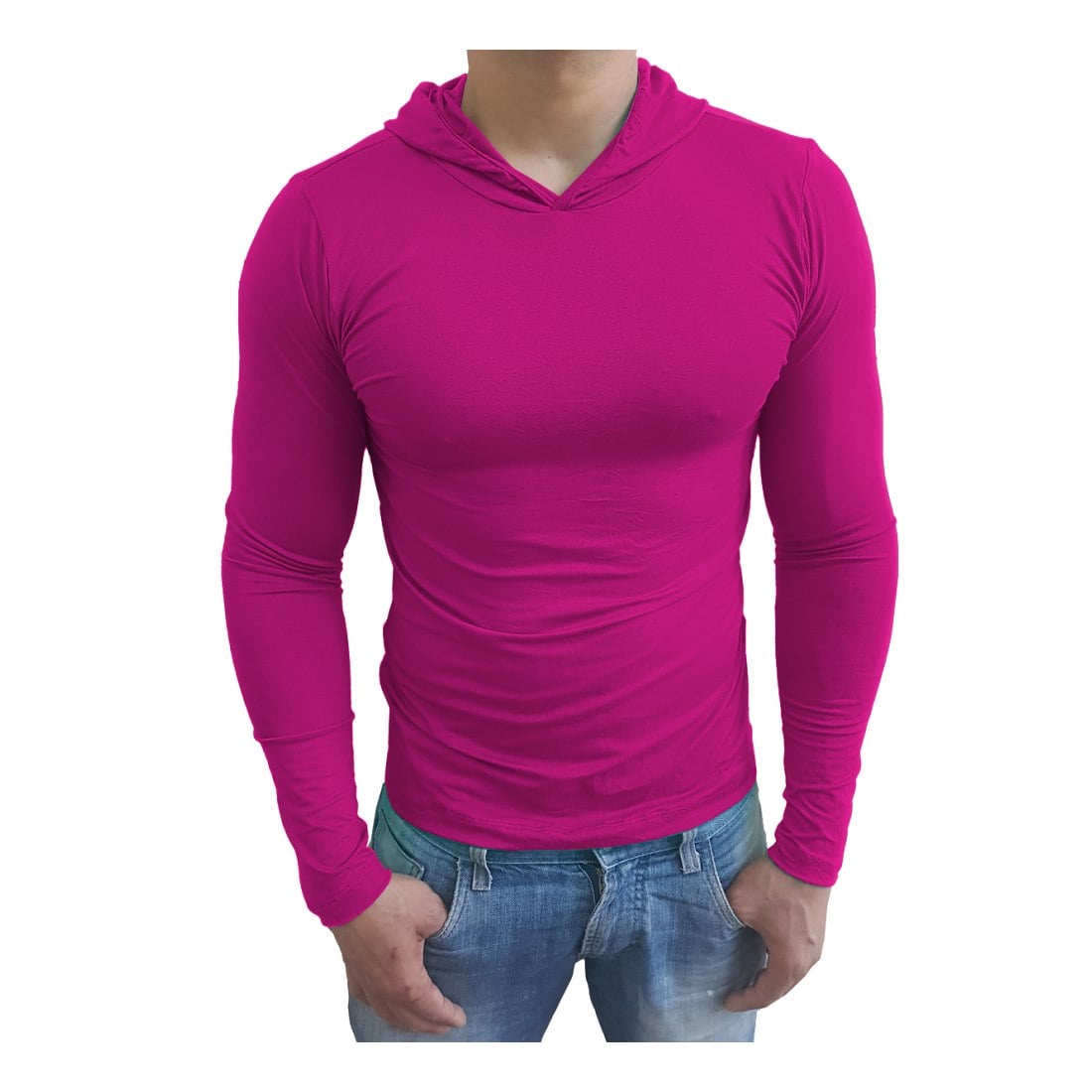 Camiseta Gola Redonda Com Capuz Manga Longa - Imagem 14