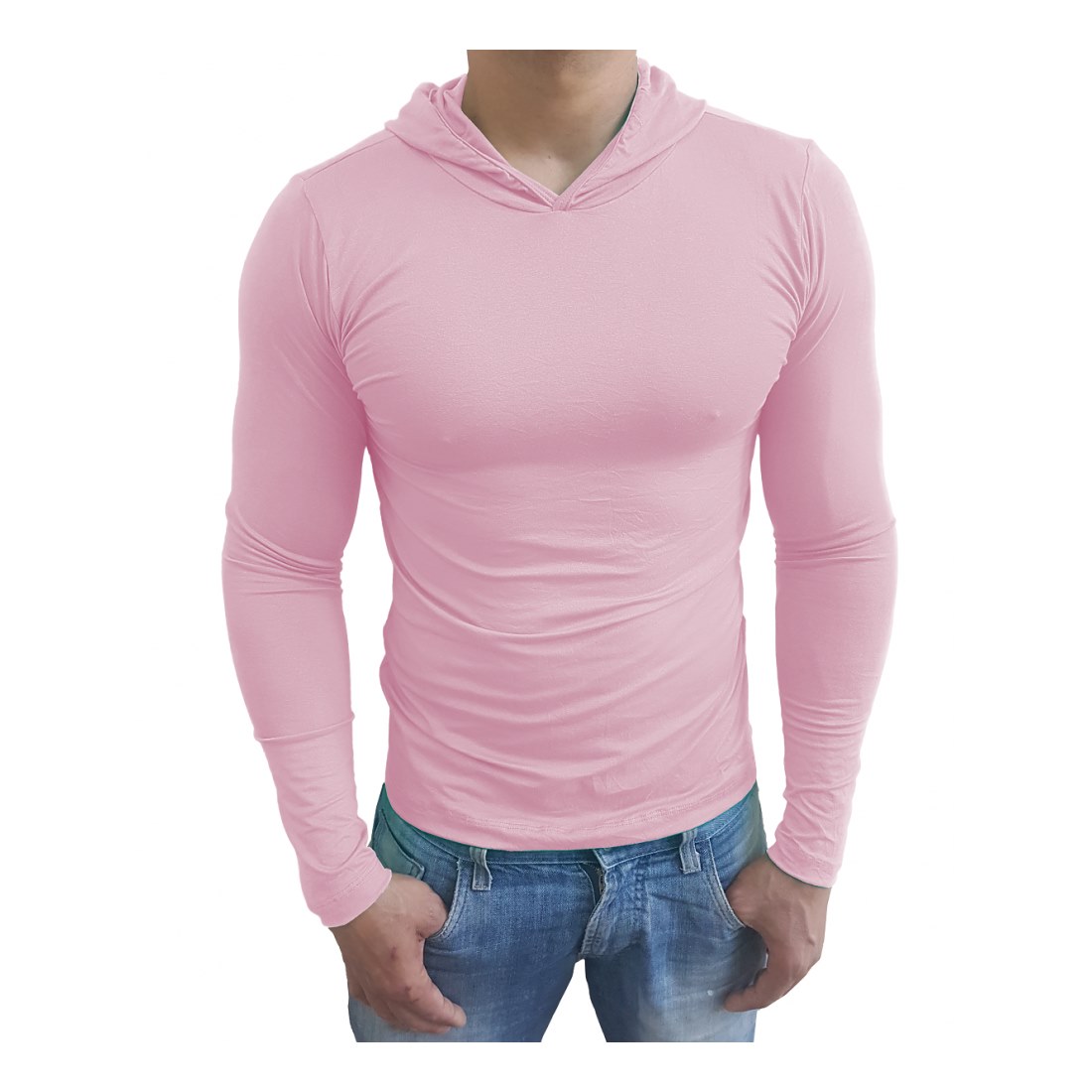 Camiseta Gola Redonda Com Capuz Manga Longa - Imagem 16