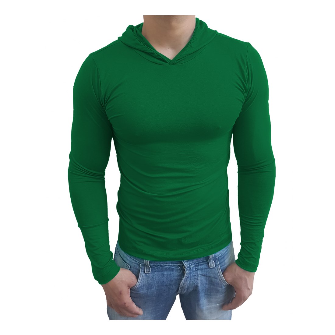 Camiseta Gola Redonda Com Capuz Manga Longa - Imagem 18