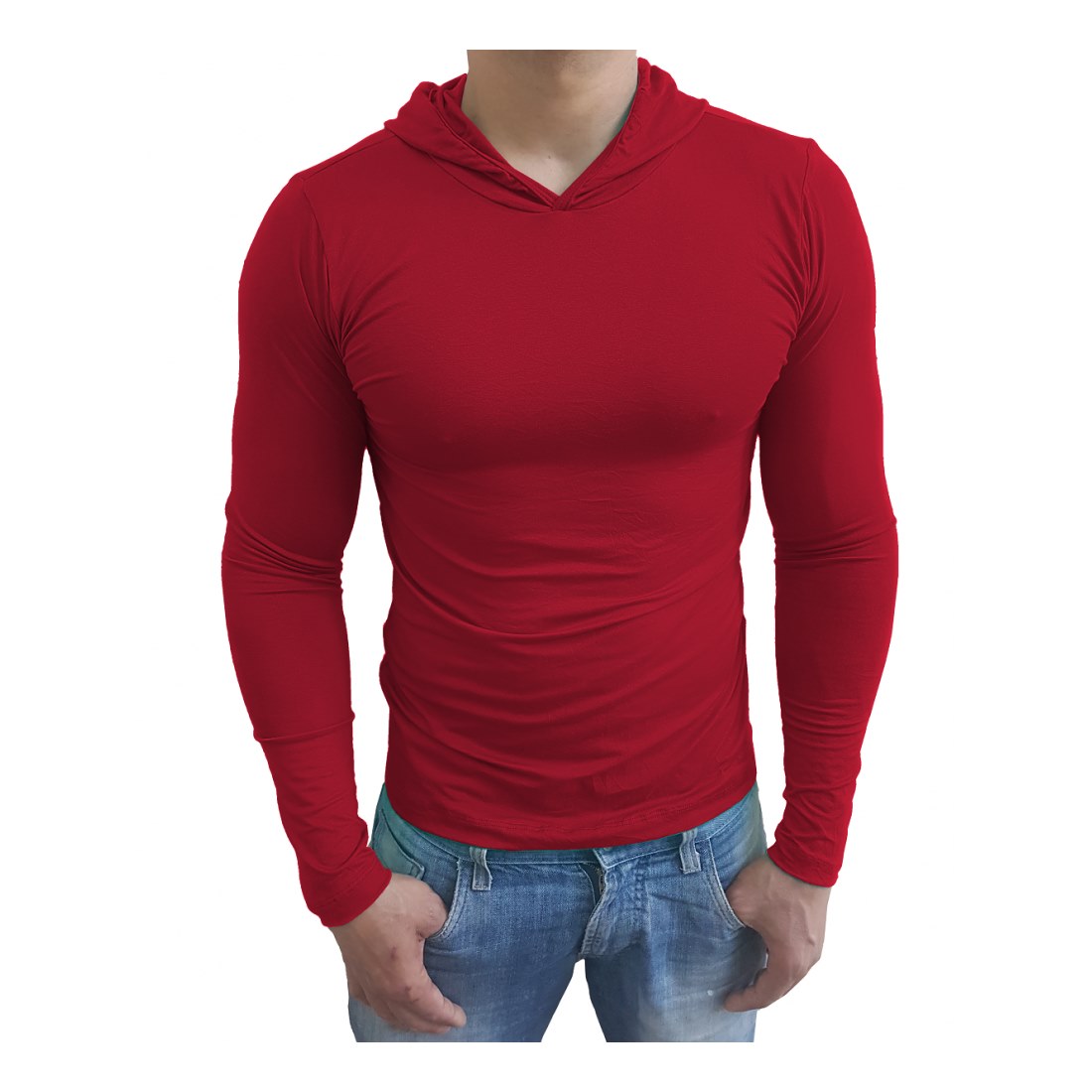 Camiseta Gola Redonda Com Capuz Manga Longa - Imagem 22