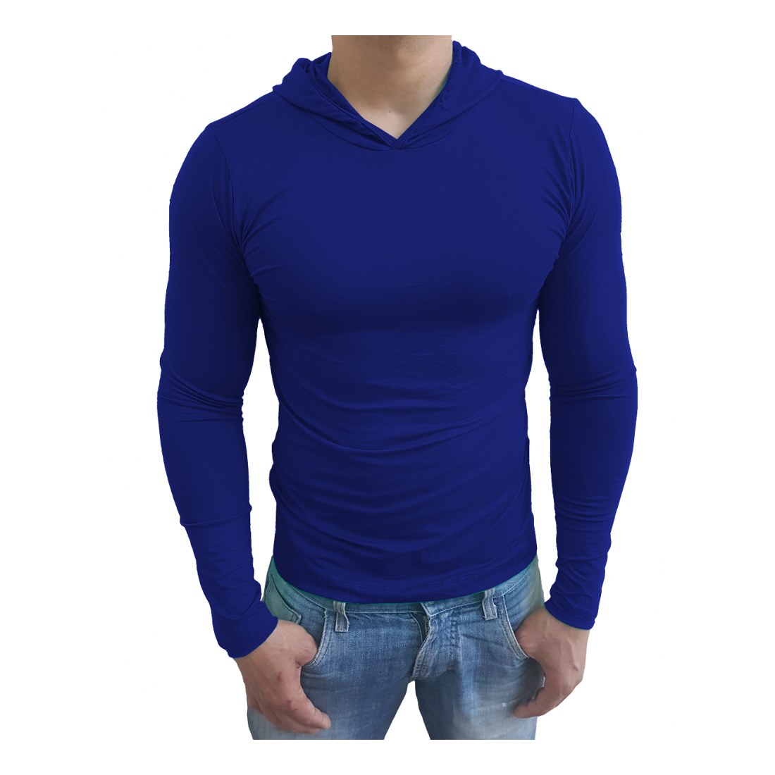 Camiseta Gola Redonda Com Capuz Manga Longa - Imagem 4