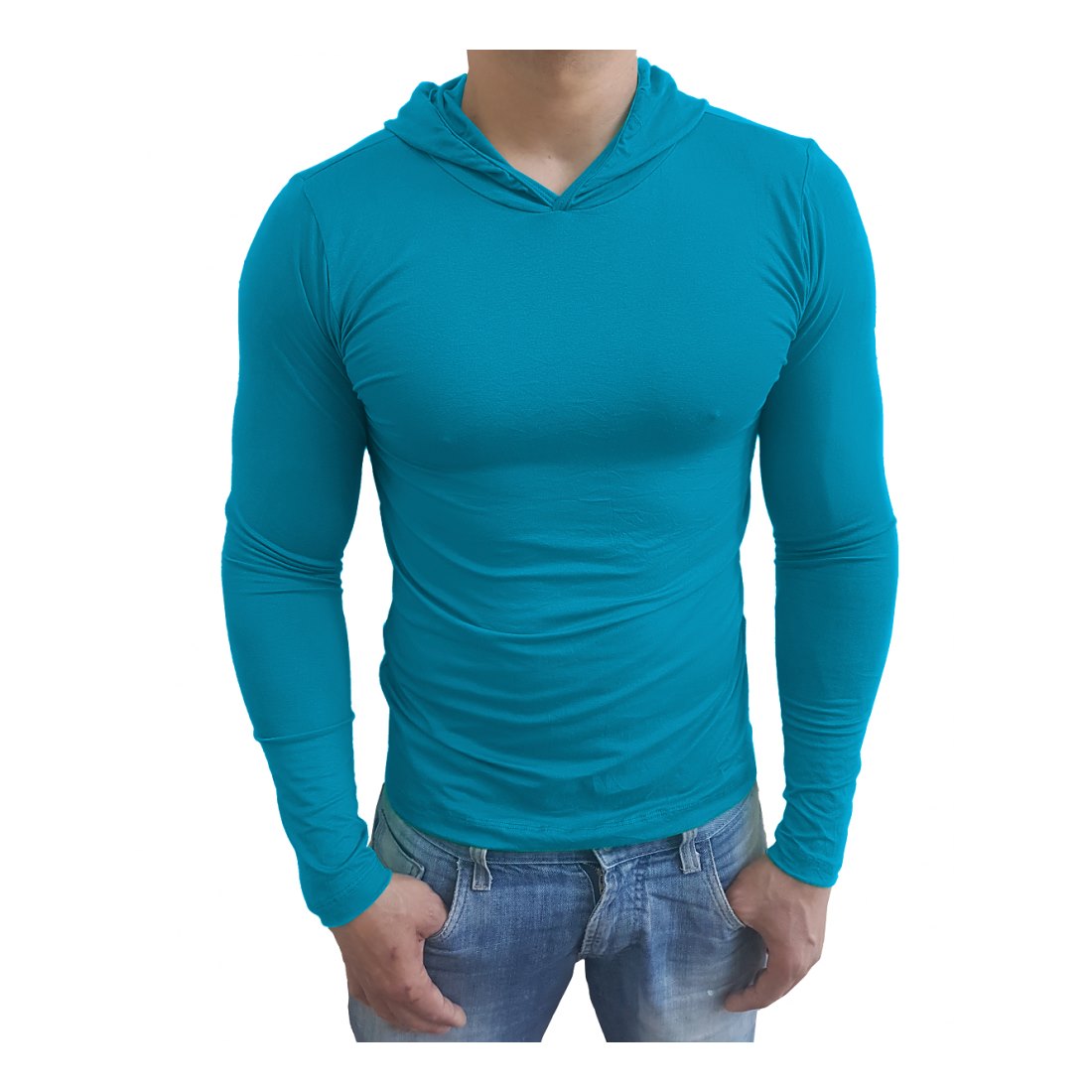 Camiseta Gola Redonda Com Capuz Manga Longa - Imagem 5