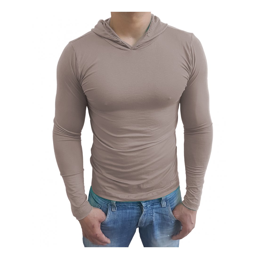 Camiseta Gola Redonda Com Capuz Manga Longa - Imagem 6