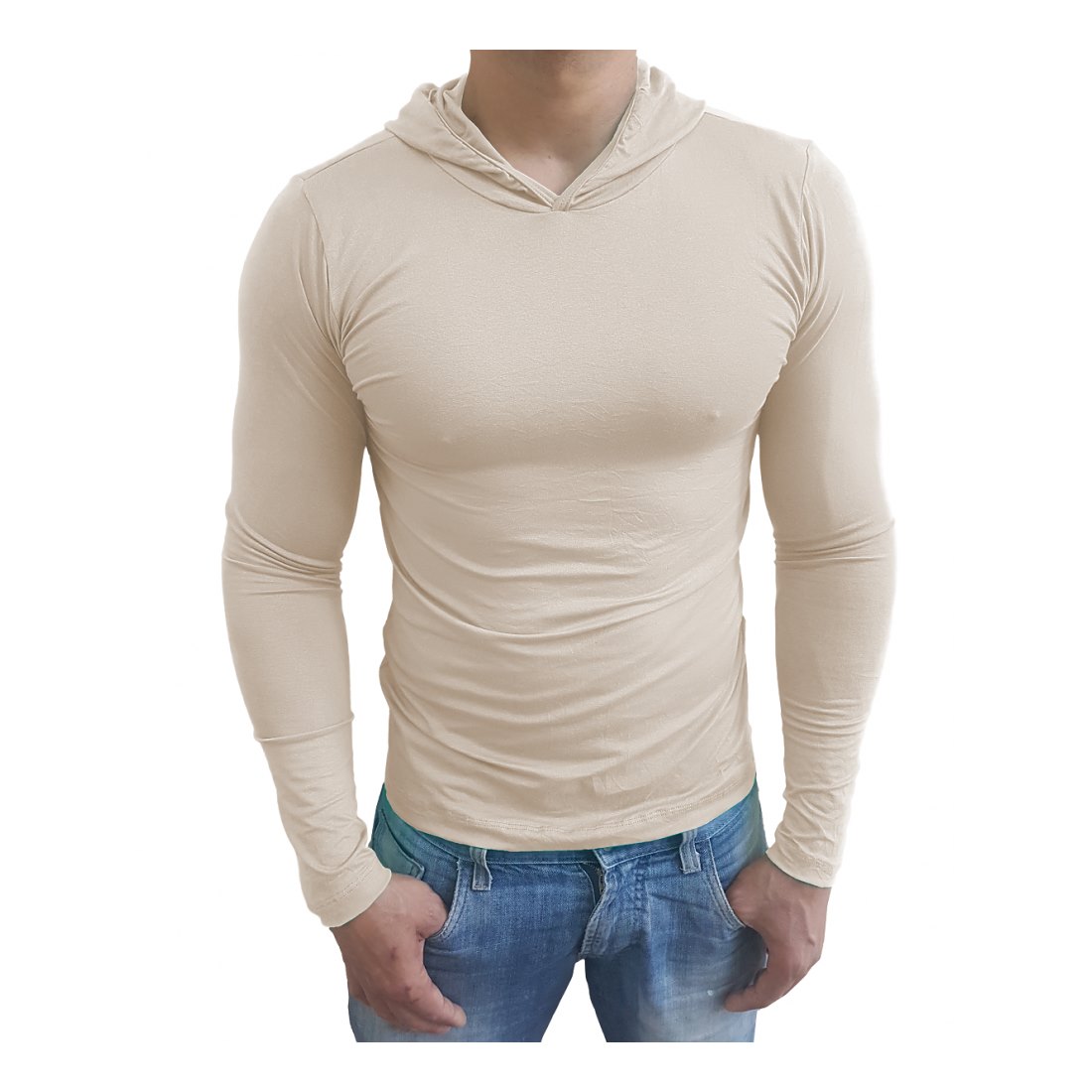 Camiseta Gola Redonda Com Capuz Manga Longa - Imagem 7