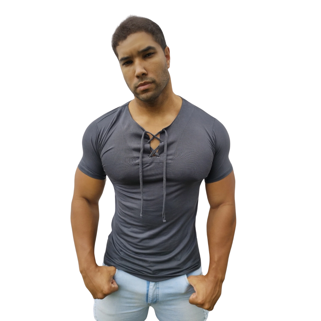 camiseta estilo bata masculina