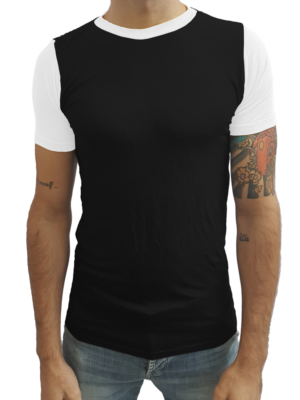 Camiseta Básica Masculina Manga Duas Cores