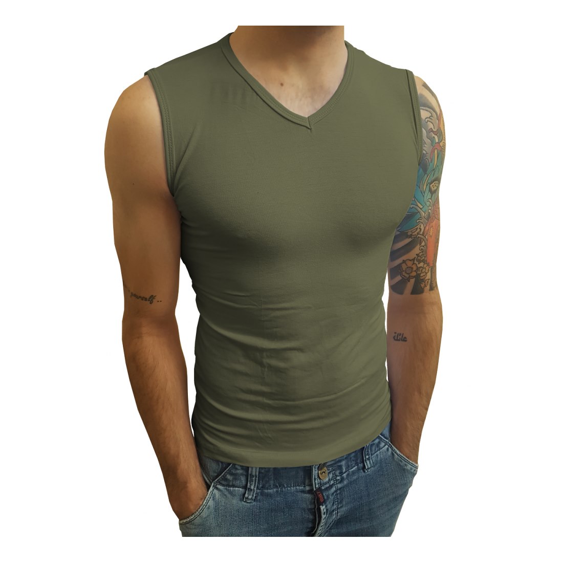 Camiseta Machão Regata Gola V Masculina - Imagem 20