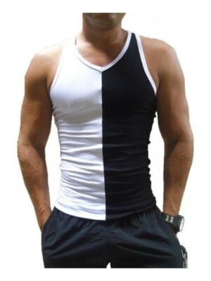 Camiseta Regata Masculina Tank Black White Sjons
