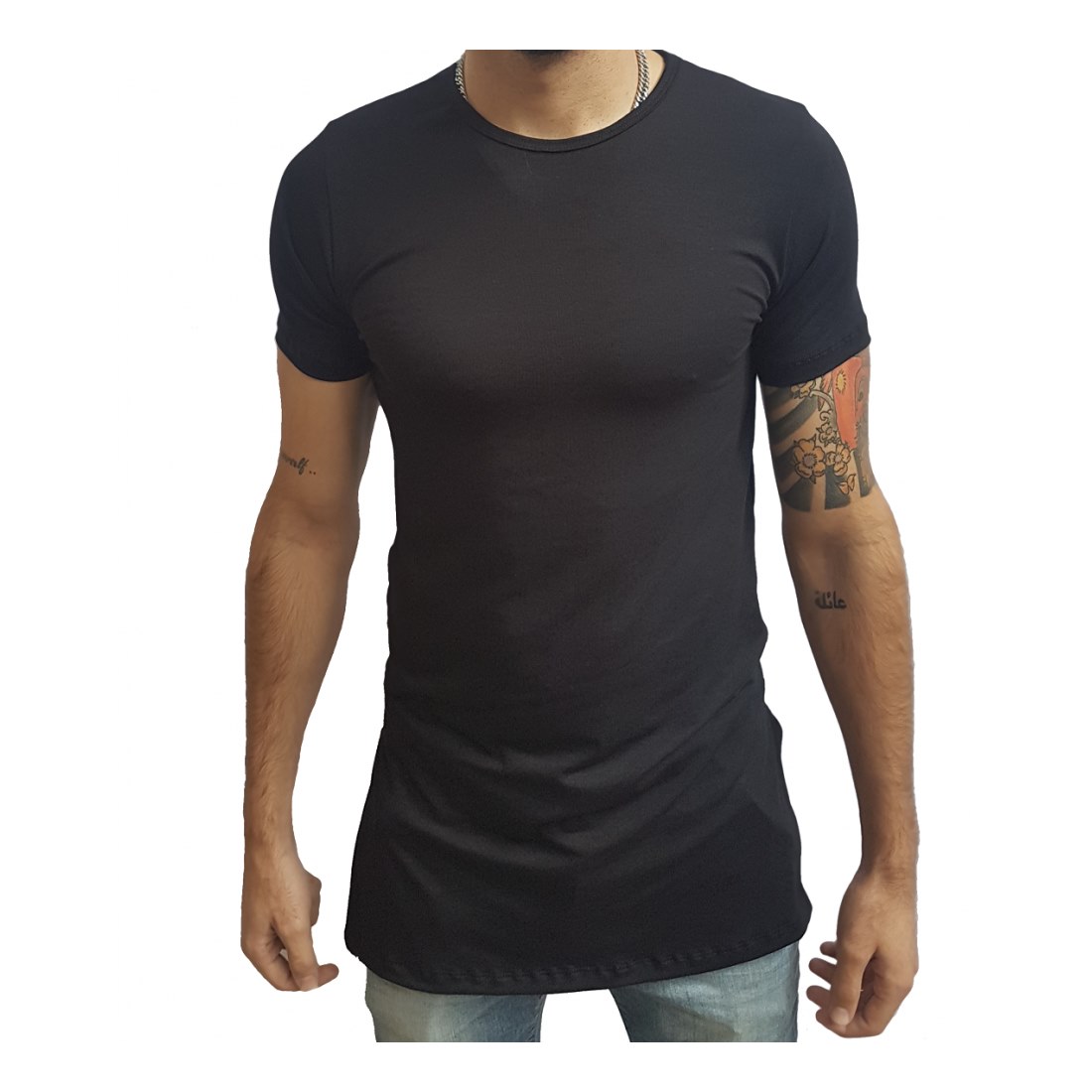 Camiseta Básica Masculina Oversized Swag Longline Quadrada