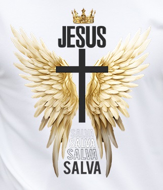 Imprimir Estampa DTF Na Camiseta Cruz com Asa