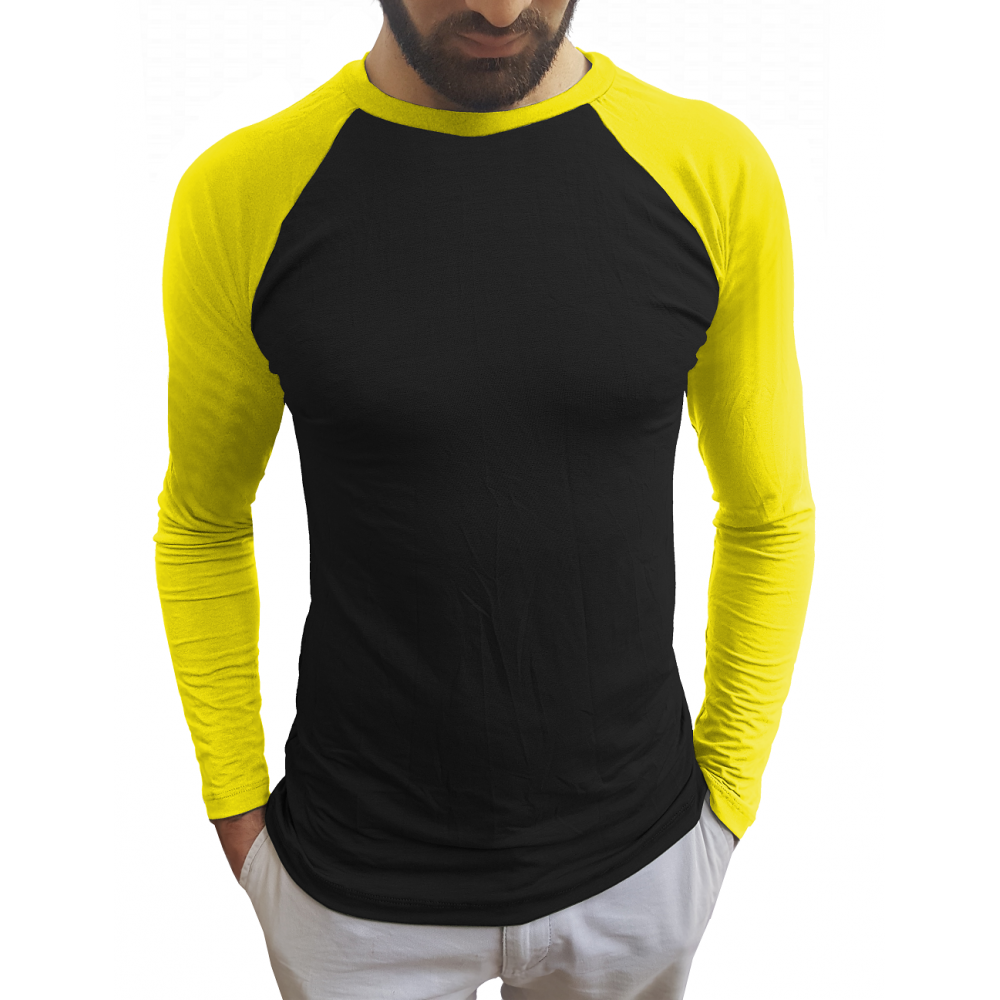 Camiseta Raglan Masculina Slim Manga Longa Sjons