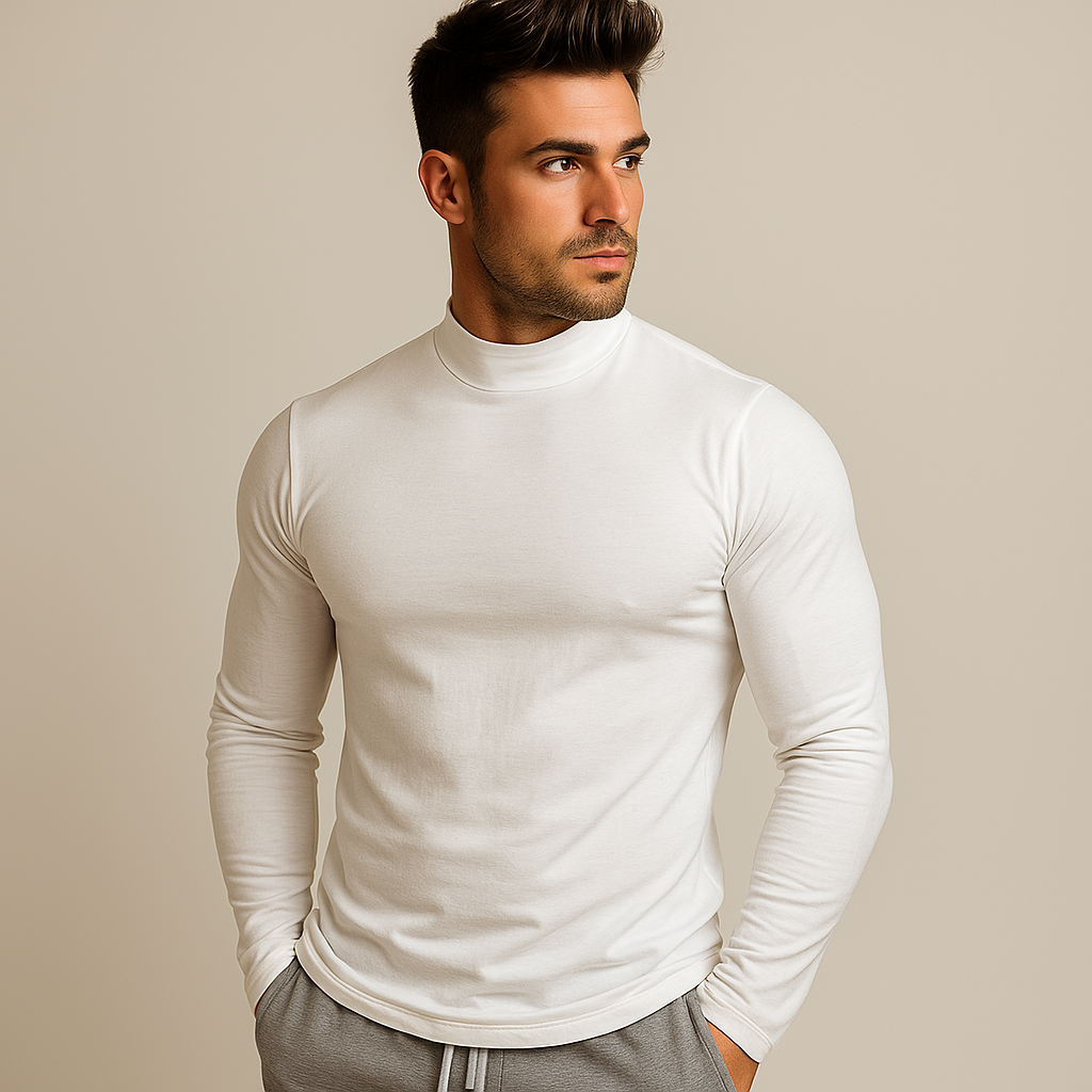 Camiseta Cacharrel Gola Alta 4cm Masculino Manga Longa