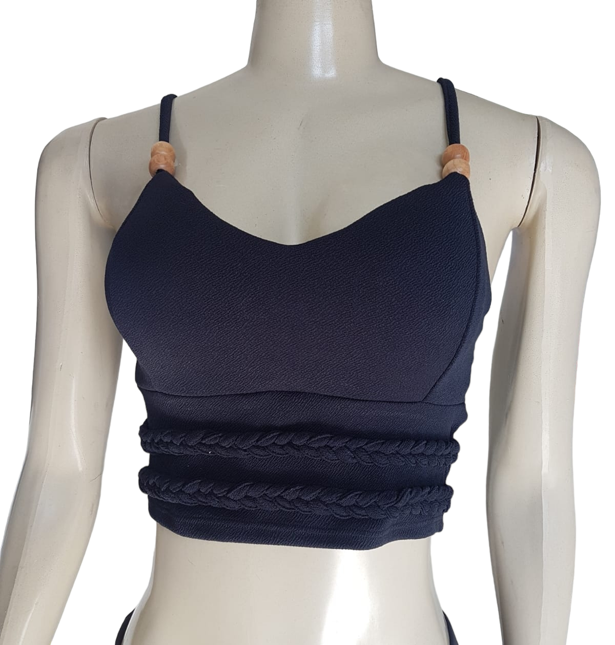 Cropped Feminina Coco com Trança Alcinha