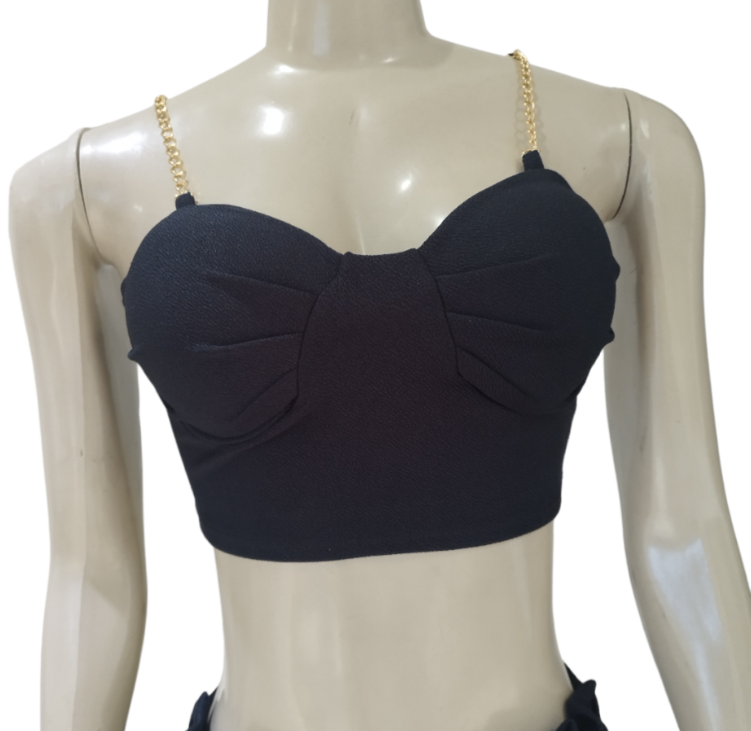 Cropped Feminino com Corrente Amarração nas Costas