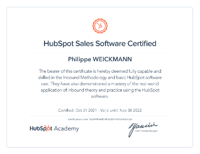 Certification Hubspot Sales Certification Hubspot Sales