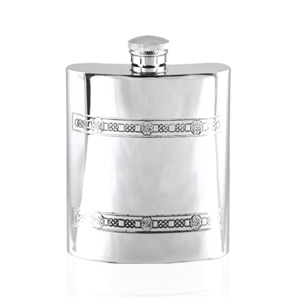 pewter celtic hip flask 6oz
