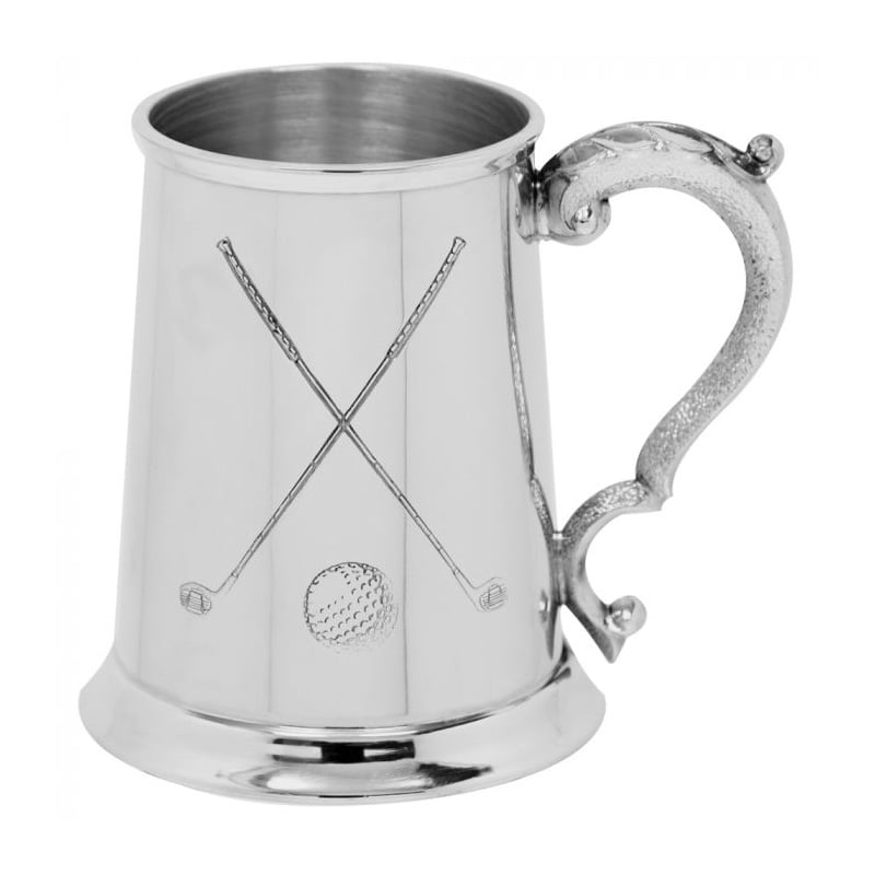 pewter golf 1pt pewter tankard