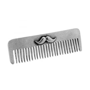 pewter moustache beard comb