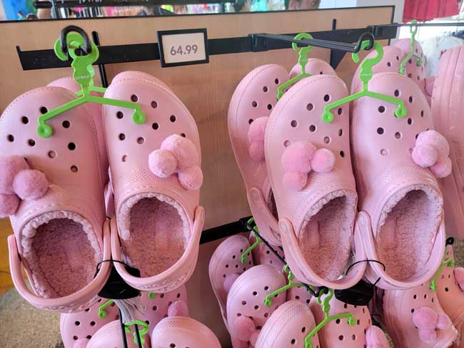 Fuzzy Pink Mickey Crocs and Piglet Pink Spirit Jerseys at EPCOT WDW Magazine
