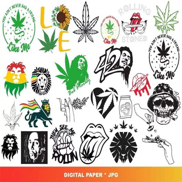 Rasta SVG Bundle, Weed Svg, Stoner Svg Bundle, Jamaica Svg, Weed Quotes Svg, Svg For Cricut
