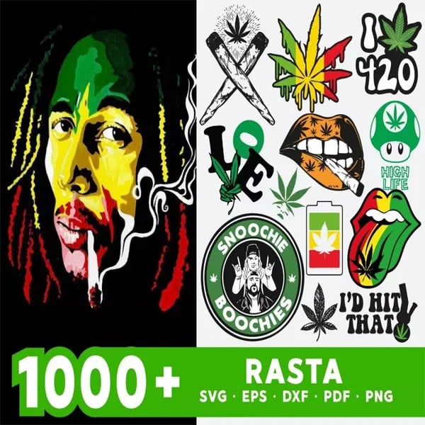 Rasta SVG Bundle for cricut and silhouette svg png dxf bundle