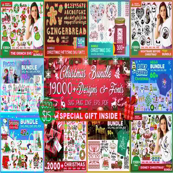 CHRISTMAS SVG Bundle, CHRISTMAS Clipart, Christmas Svg Files For Cricut, Christmas Svg Cut Files