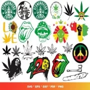 Rasta SVG Bundle, Weed Svg, Stoner Svg Bundle, Jamaica Svg, Weed Quotes Svg, Svg For Cricut