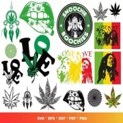 Rasta SVG Bundle, Weed Svg, Stoner Svg Bundle, Jamaica Svg, Weed Quotes Svg, Svg For Cricut