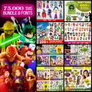 SVG Bundle with Fonts - 75,000+ Designs for Unique Projects