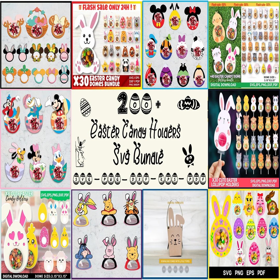 200+ Easter svg Candy Holders Bundle