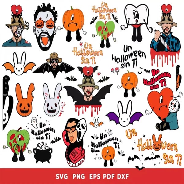 Bad Bunny Halloween SVG Bundle – Spooky Designs
