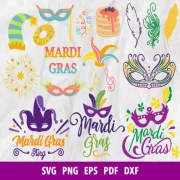 Mardi Gras SVG Bundle 200+ Designs for Cricut, Silhouette & More