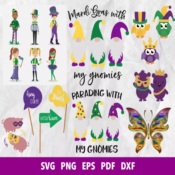 Mardi Gras SVG Bundle 200+ Designs for Cricut, Silhouette & More