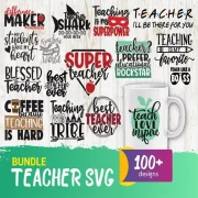 Teacher SVG Bundle for cricur svg png dxf pdf silhouette machine