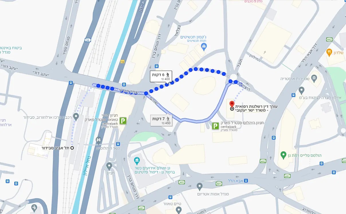 דרך הגעה מתחנת רכבת סבידור למשרד עוד ישר יעקובי