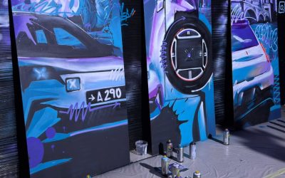 Art et automobile : un graff live pour la nouvelle alpine a290