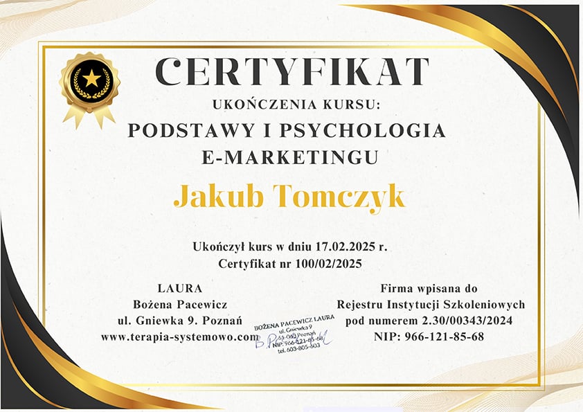 Certyfikat podstawy i psychologia e-marketingu