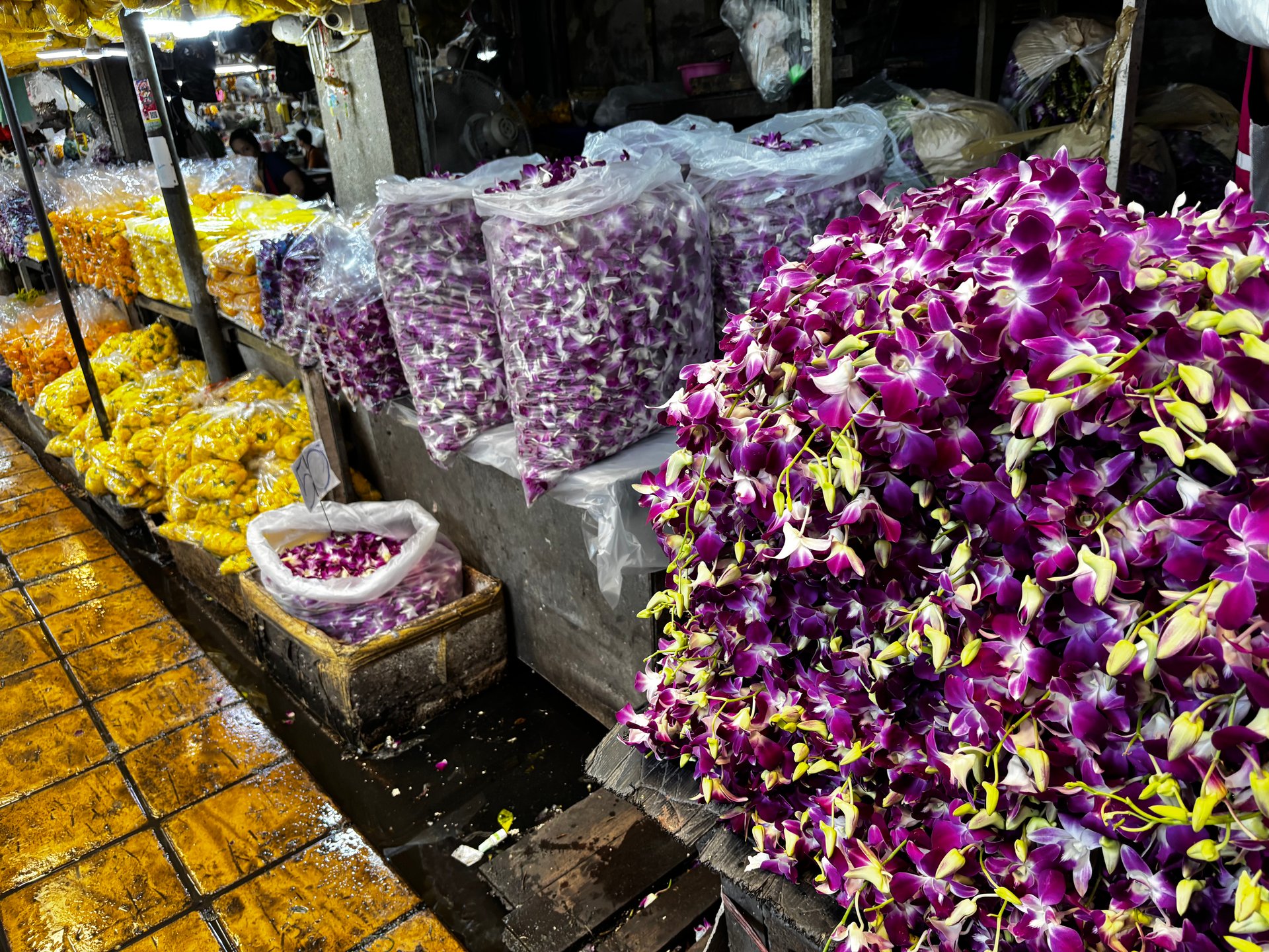Pak Khlong flower market, Bangkok, Thailand.