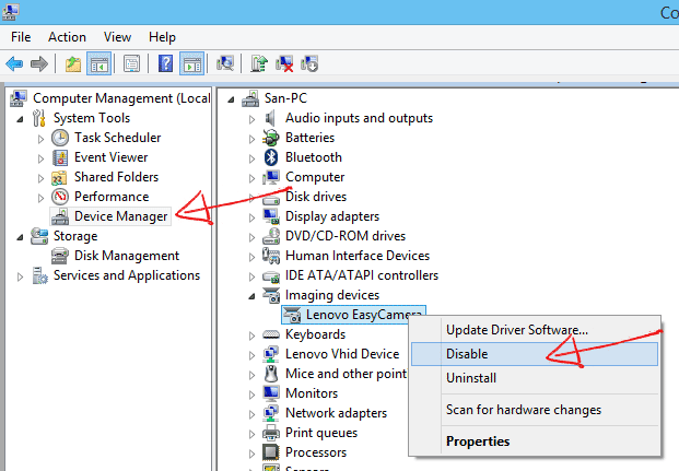 Disable webcam on PC disable-webcam