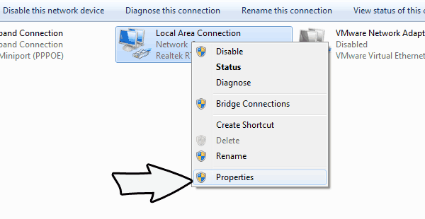 LAN Properties LAN Properties