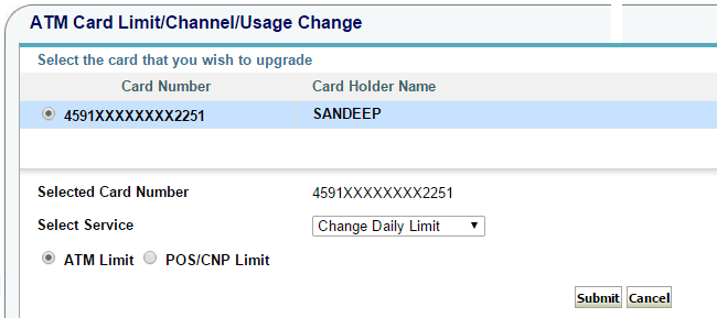 Change ATM Withdrawal Limit sbi-change-atm-limit