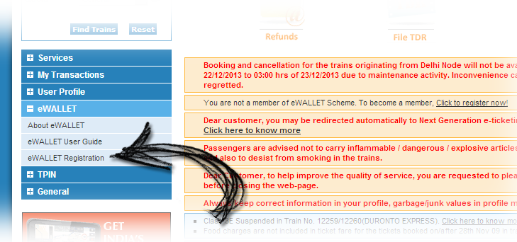 IRCTC eWallet Registration ewallet-registration
