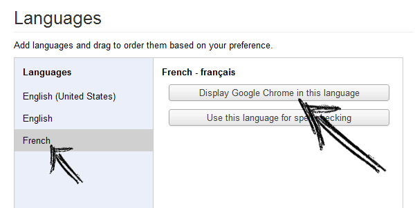 Apply the selected language Apply the selected language