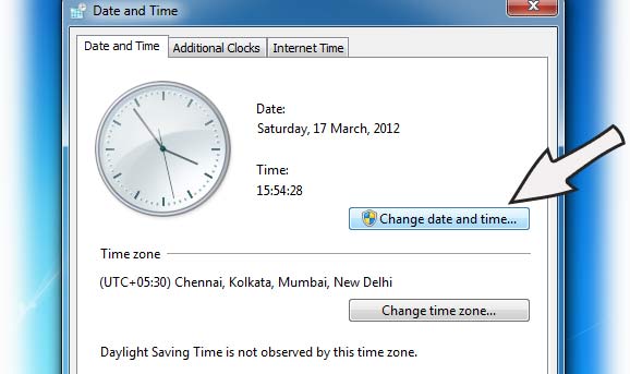 Change date and time change-date-time